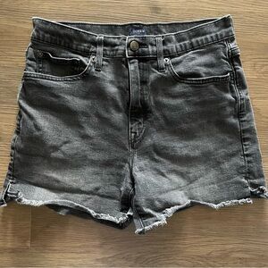 J. Crew Black Jean Shorts with Distressed Hem